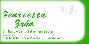 henrietta zaka business card